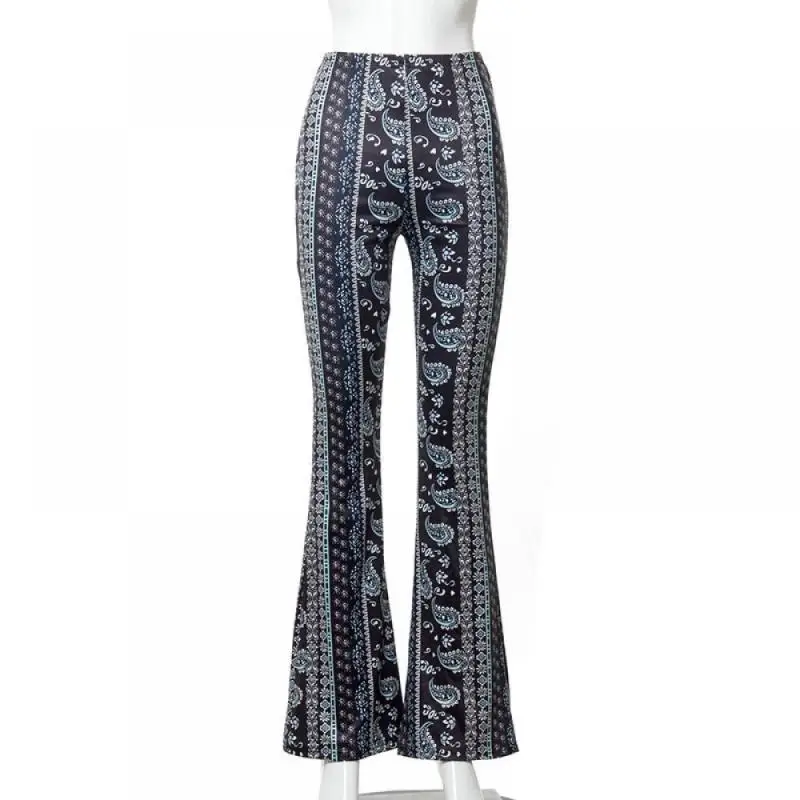 Women Baggy Flared Pants Boho Style Floral Hippie Wide Leg Gypsy Palazzo  Casual Trousers Printed Bell-bottomed Trousers - AliExpress