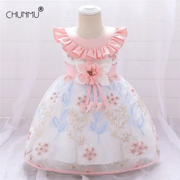 

Baby Girl Infant Princess Dress Lace Foral Baby Girl Party Dress Toddler Baptism Custumes Kids Dress for First Year Birthday