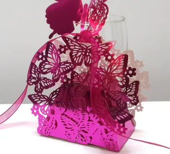 

100PCS/LOT Laser Cut Butterfly Candy Box Sweet Boxes Paper Chocolate Packing For Wedding Party Favor Gift