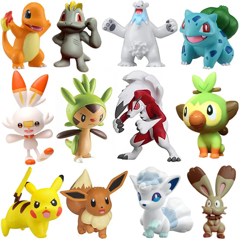 41 Тип аниме Rockruff Бульбазавр чармандер Squirtle Eevee Machop Sobble Vulpix Snorlax Pokemones фигурку