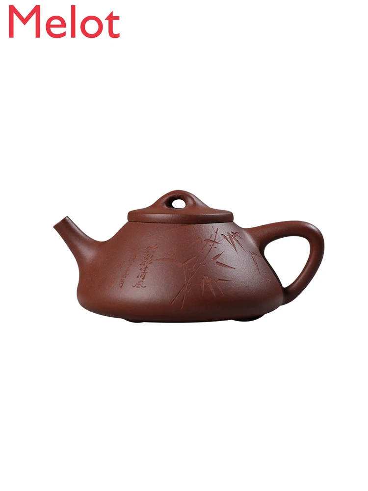 

Purple Sand Teapot Pure Handmade Raw Ore Bottom Trough Cleaning Teapot Tea Set Household Single Teapot Ziye Shipiao TeapotTeapot