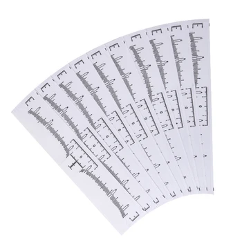 

100 Pcs Eyebrows Ruler Adhesive Eyebrow Grooming Shaper Permanent Tattoo Stencil