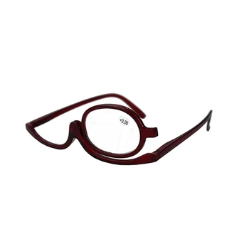 

Mini Magnifying Anti-Fatigue Glasses Rotating Makeup Reading Folding Eyeglasses Cosmetic General Half Frame Ultralight +1.0~+4.0