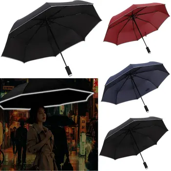 

Full Automatic LED Night Light Umbrella Folding 8 Ribs Business Umbrella @LS