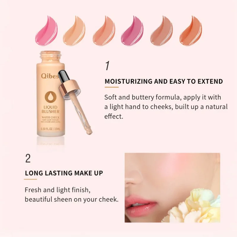 6colors Moisturizing Brightening Natural Temperament Liquid Blush Румяна Natural Blush Dish For Women Girl Румяна Для Лица