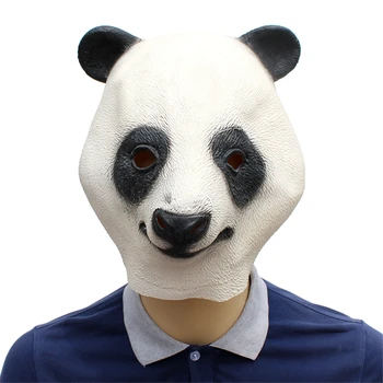 

lovely panda Creative Funny Latex Unisex Movie Cosplay Anime costume Prop Adult Animal Party Mask for Halloween