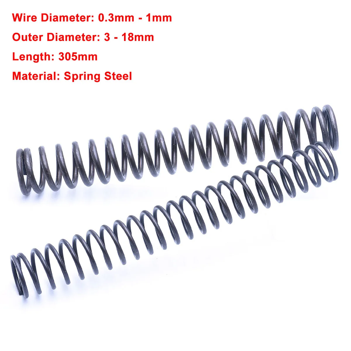 Wire diameter 0.7mm 0.8mm & 5-305mm Length Compression Spring Pressure Small 