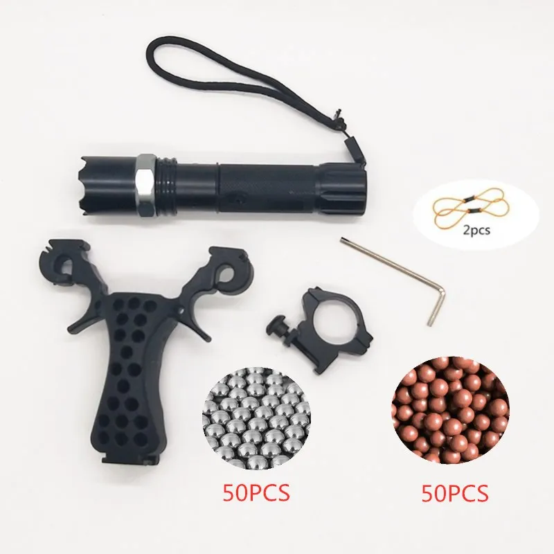 

High-power Resin Slingshot Flashlight Catapult Sling Shot Entertainment Outdoor Hunting Accessories with Rubber Band