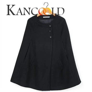 KANCOOLD Women Wild Loose Cloak Coat Autumn And Winter Long Woolen Coat Shawl Sleeveless Streetwear Hot ponchos and capes