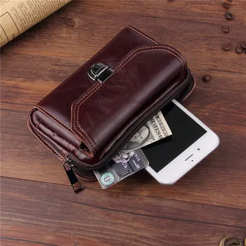 

Genuine Leather Universal Phone Pouch For Blackview BV9900 BV9800 BV9600 BV9500 Pro BV9100 Double-Deck Waist Belt Phone Case