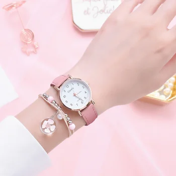 Womens Quartz Watch Bracelet Set Girls Gift Fashion Watch Student Trendy with Bracelet for Womens 3