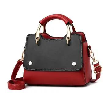 

Metal Handle Small Handbags For Female Solid Color Pu Leather Shoulder Bags For Women All-Match Ladies Crossbody Bags