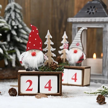 

Christmas Calendar Merry Christmas Decoration Wooden Countdown Santa Claus Calendar Christmas Decor Gift Dropshipping