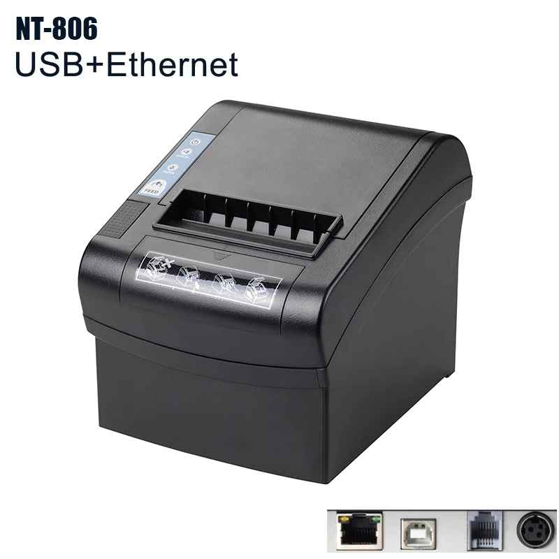 NT-806 80 мм Термопринтер автоматический резак ресторан кухня POS принтер USB+ Серийный+ Ethernet Wifi Bluetooth NETUM - Цвет: NT-806 USB