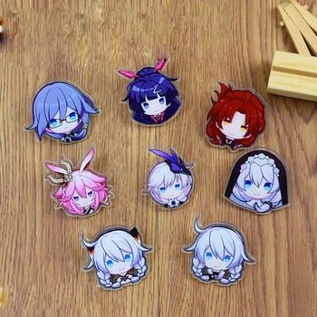 

Anime Honkai Impact 3 Yae Sakura Fu Hua Cosplay Transparent Acrylic Clip button badge decoration Ornaments Gift 5.5cm