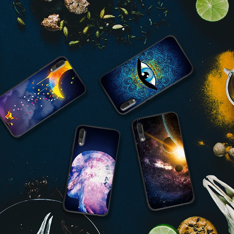 Чехлы для huawei P10 P20 2019 P8 P9 Mini P30 LITE P Smart Z 2018 Pro акварельное внешнее пространство