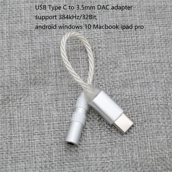 

PIZEN TYPE C to 3.5MM Headphone Amplifier Adapter USB DAC Cable converter 384KHz/32bit for Android xiaomi WIN10 PC MAC ipad pro