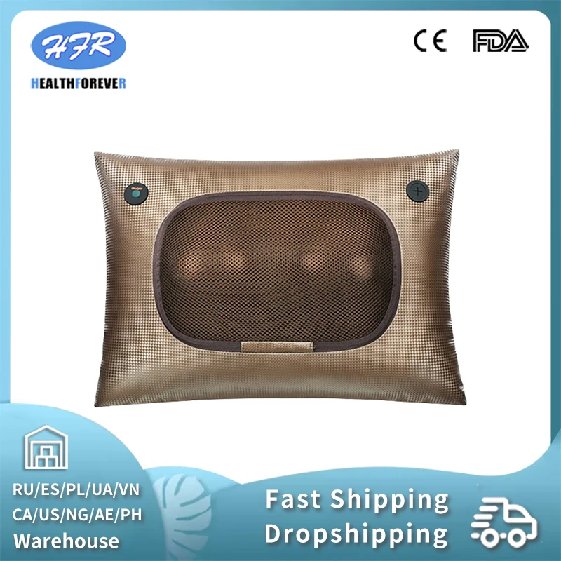 Neck Relaxation Pillow Massage Vibrator Electric Shoulder Back Heating Kneading shiatsu Massager