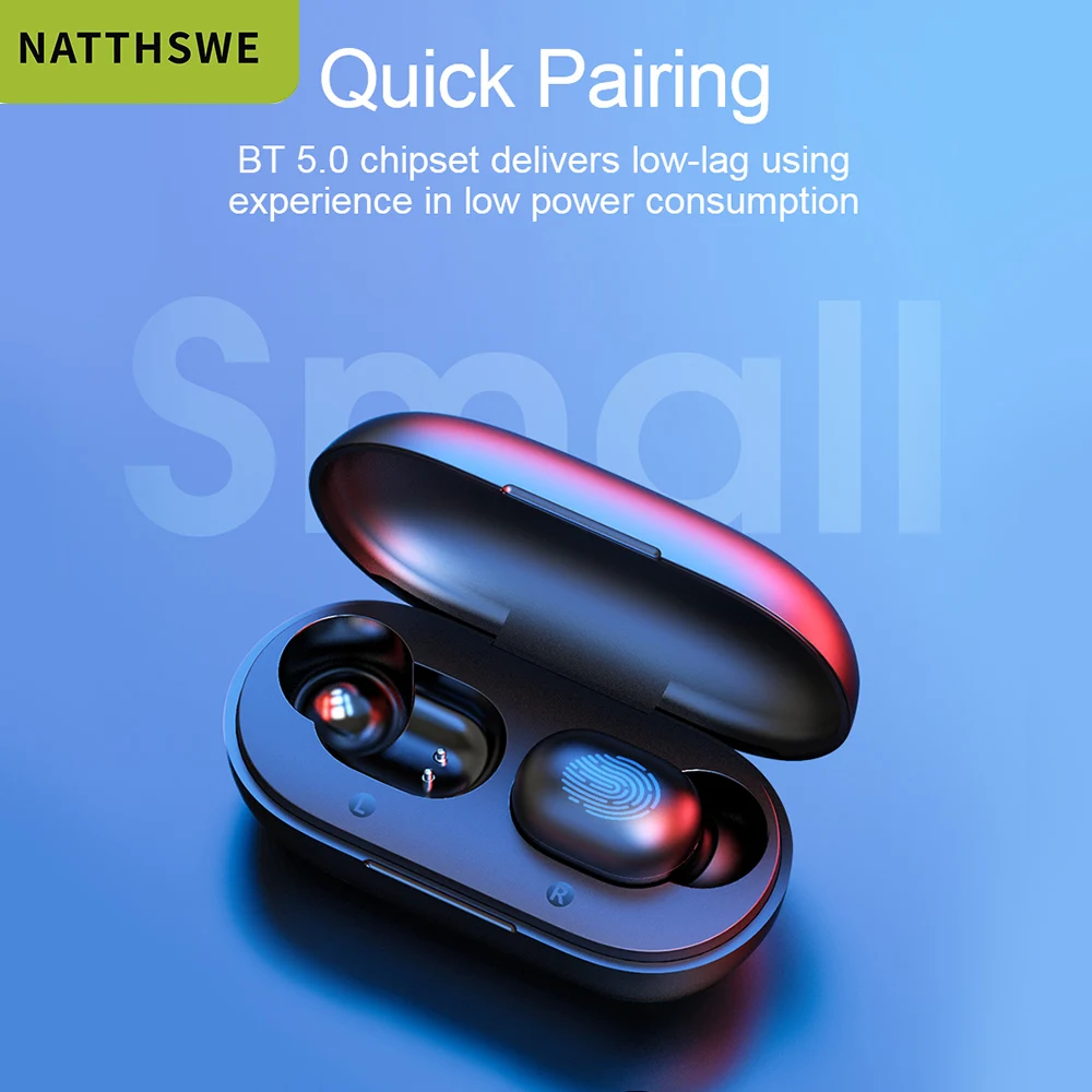 NATTHSWE GT1 TWS сенсорные bluetooth наушники с отпечатком пальца Беспроводные