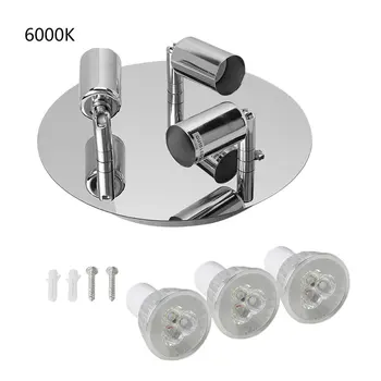 

SP05 9-led Adjustable Polished Silver rotatable 3 Way Ceiling Spot Light Spotlight Lighting Indoor Spotlight 6000/3000K