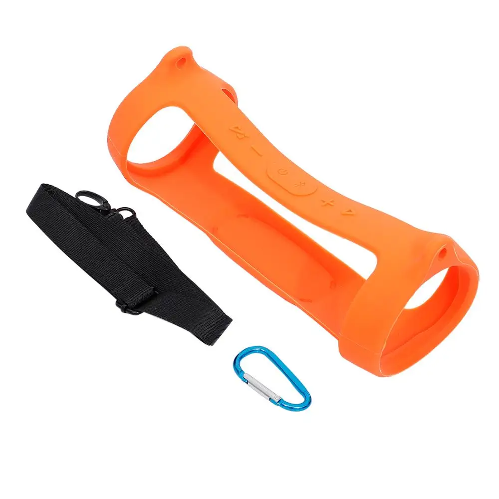 Premium Silicone Case with Strap and Carabiner for Portable Bluetooth Speakers