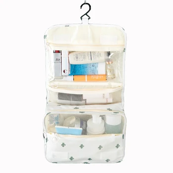 

Folding Toiletry Bag Travel Wash Cosmetics Bags with Hanging Hook Portable Mesh Makeup Organizer Case Storage for Women Men Sac
