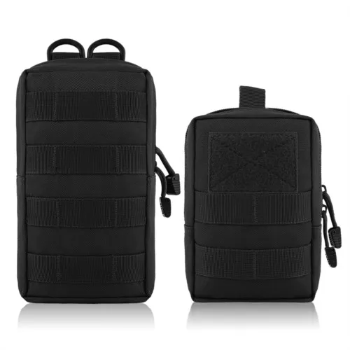 AIRSOFTPEAK Военной Molle Сумка Талии Тактический EDC Сумки Открытый Мешочек Талии Охотничьи Сумки Охотничий военный тактический мешок - Цвет: Black