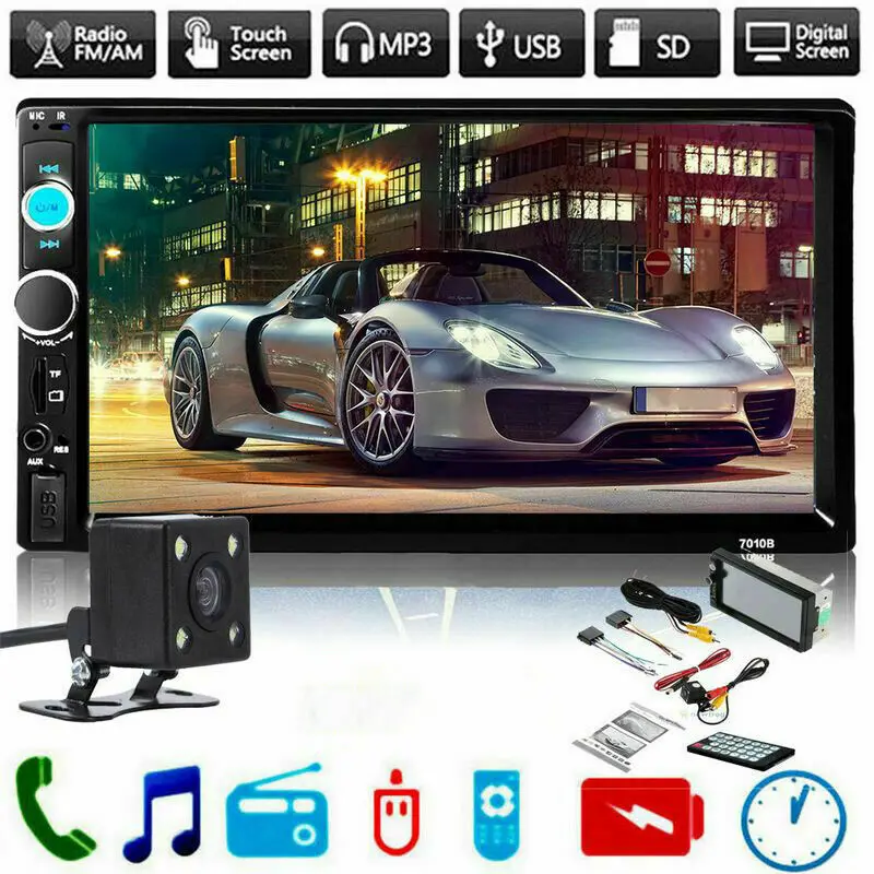 Автомагнитола 2DIN 7 дюймов HD сенсорный экран MP5 плеер радио Android Carplay USB/TF