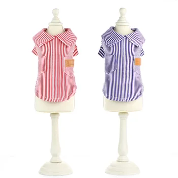 

Striped Dog Shirt Vest Pet Products Summer 100% Cotton Clothing For Dogs Cats Chihuahua Teddy Pet Puppy Dog Clothes 2020