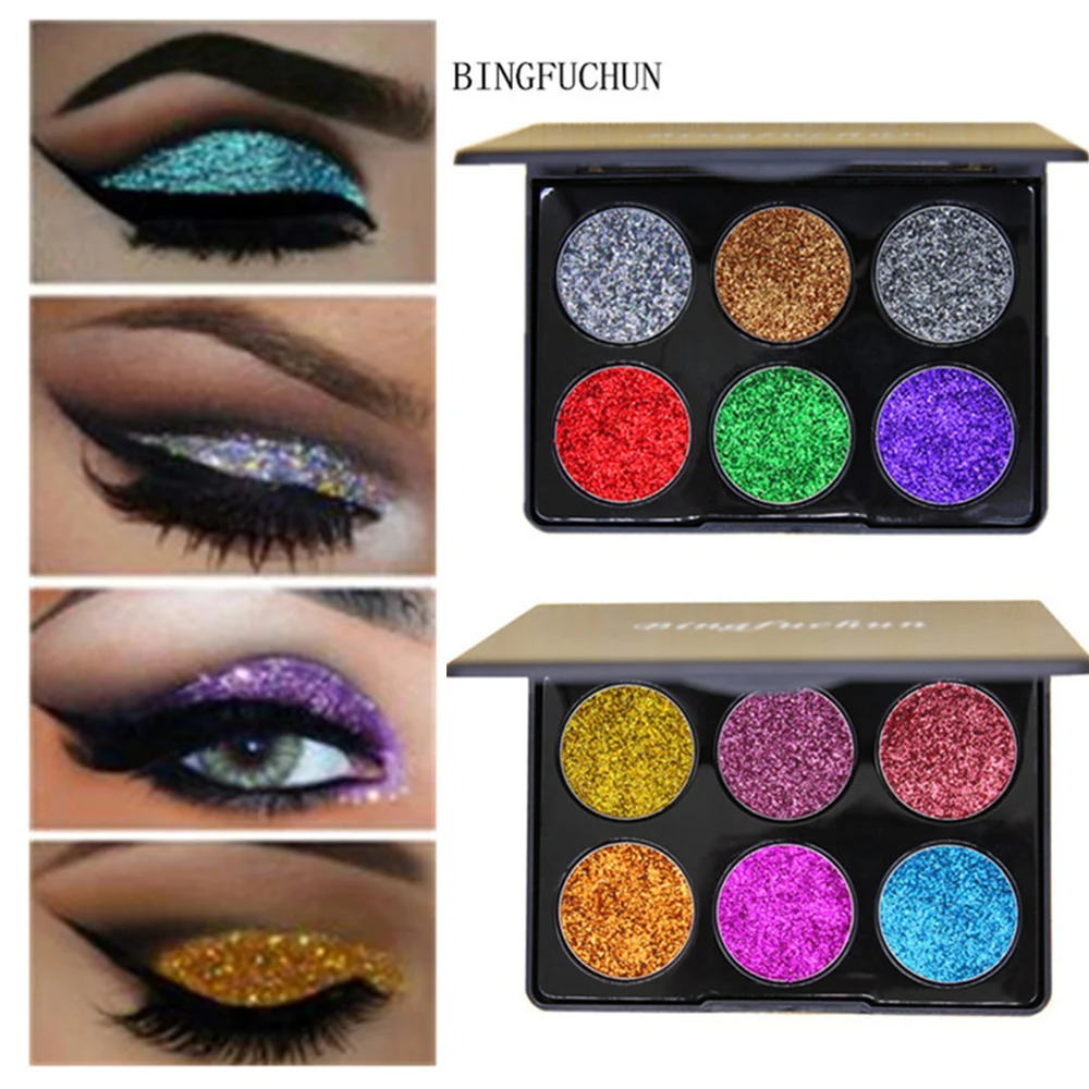 

Beauty Glaze 6 Colors Makeup Eye Shadow Palette Powder Makeup Wwaterproof Smoky Eye Shadow Highlights Fflash Makeup Eye Shadow