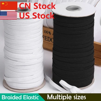 

50-200 Yards DIY Braided Elastic Band Stretchy Braiding Cords Mask Rope Elastic Bands For Sewing Crafting And Mask Making