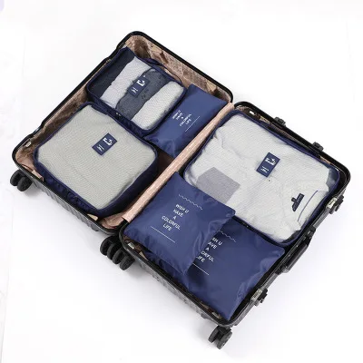 6 шт./компл. сетчатая, для путешествий сумка в сумке Чемодан Органайзер куб для упаковки набор для Костюмы хранение чемоданов косметический чехол для белья - Цвет: 6