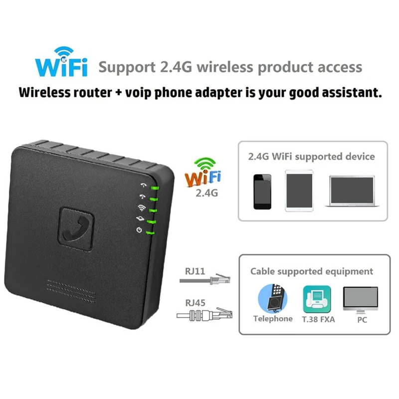 Беспроводной маршрутизатор VoIP с 2 портами IP GT202 Wi Fi телефонный шлюз VOIP SIP PBX адаптер