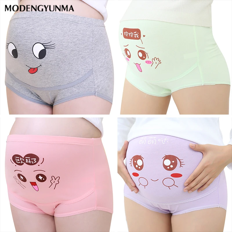 Breathable High Waist Maternity Pregnancy Panty With Cartoon Face