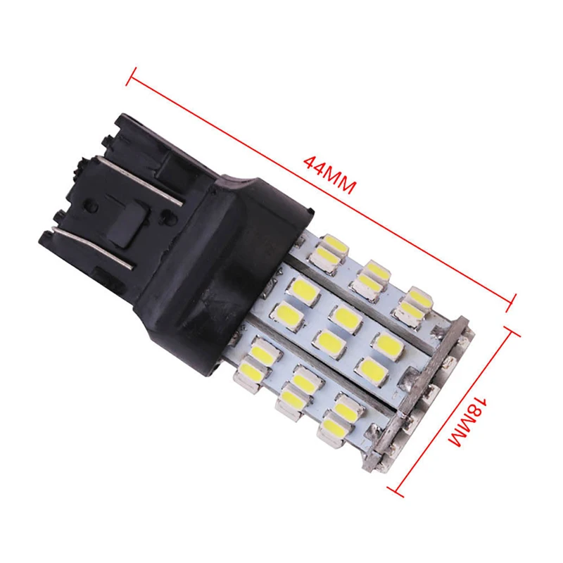 2X T20 W21W 7443 7440 светодиодный 64-SMD 1206 задний стоп лампочка для фонарей стоп-сигналов лампы белого цвета