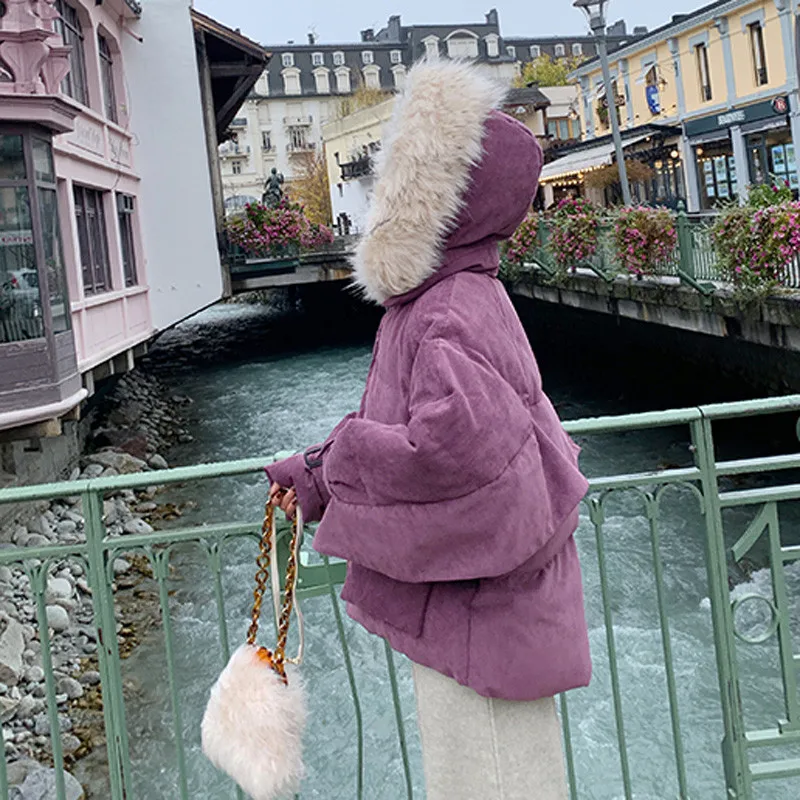 Cotton jacket new fashion High-end short coat female winter cotton outerwear hooded thick warm jacket women loose tops