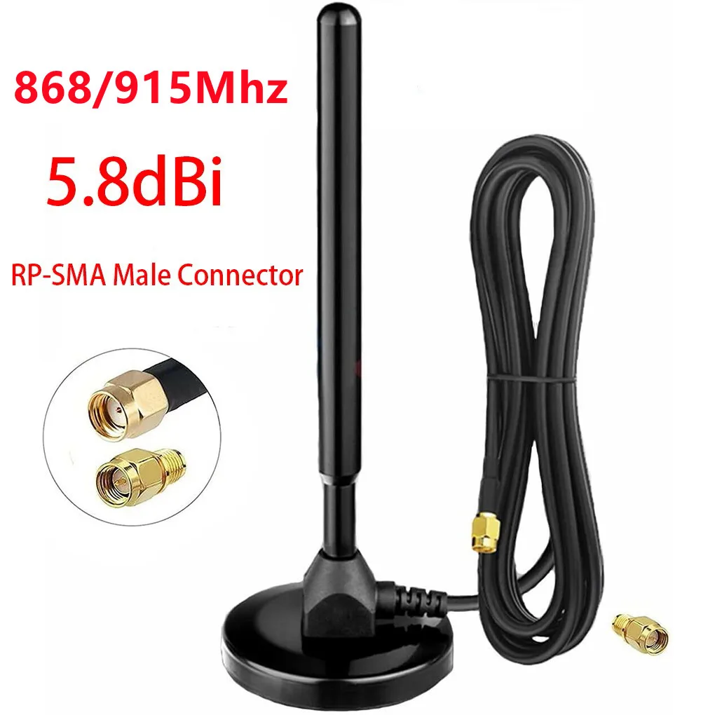 5.8dBi 915/868MHZ LoRa Antenna For Helium Hotspot Nebra Bobcat 300 Miner RP-SMA Male Connector Signal Test With Cable Outdoor |