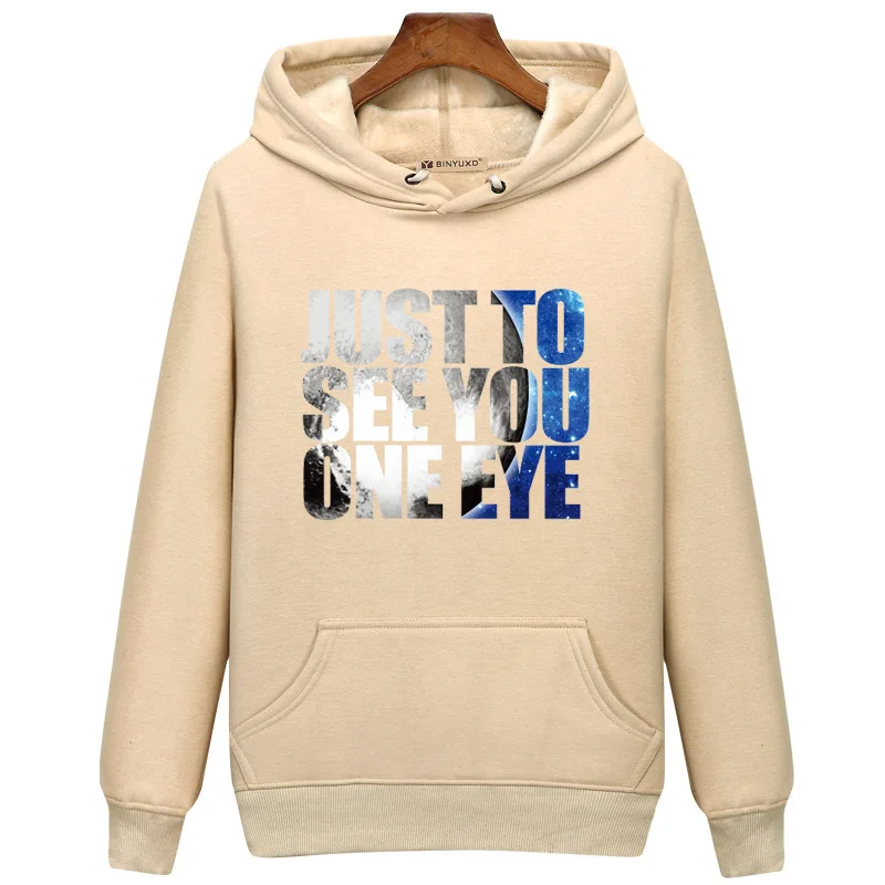 Autumn Winter Hoodies Long Sleeve Hooded Loose Casual Warm Sweatshirt Oversized Plus Size Sweatshirts Plus Velvet - Цвет: Хаки