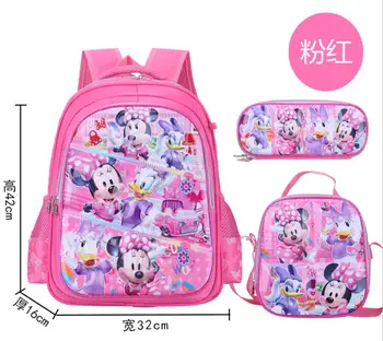 

Disney waterproof Kids Minnie School Bags Children Backpack set Girls Cartoon Backpacks Schoolbags Kids princess Backpack