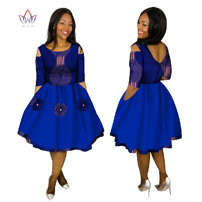Летние платья плюс Размеры Для женщин модное платье 6XL Vestidos De Festa Longo одежда с круглым вырезом африка печати одежда brw WY1503