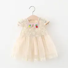 Платье для маленьких девочек; коллекция года; летнее кружевное платье принцессы с рисунком ананаса для маленьких девочек; детская одежда; ; Возраст 0-3 года