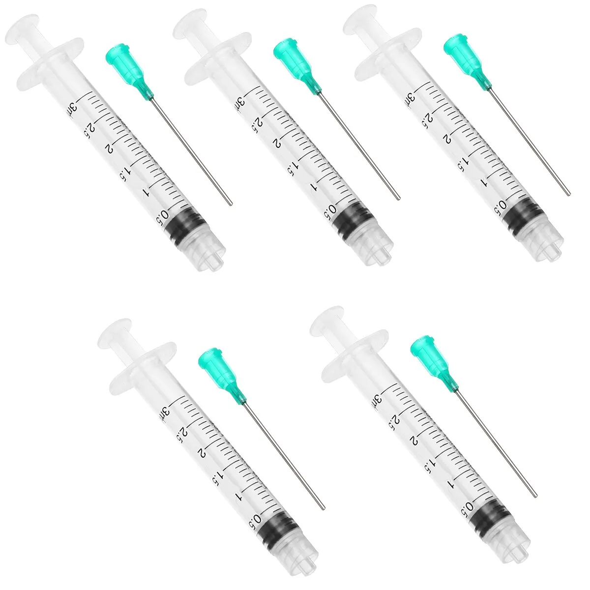 5pcs/set Syringes Needles 3ml Dispensing Syringe + 18 ga 1.5 inch Blunt Tip Needle For Mixing Liquid Wholesale
