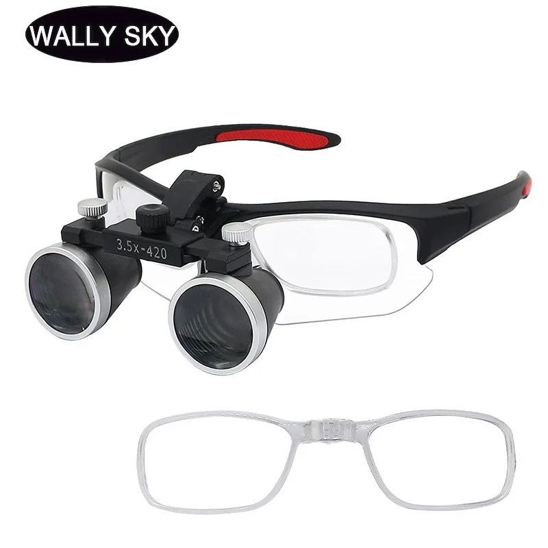 2.5X/3.5X Dental Loupes Binocular Magnifier Ultralight Eyeglasses for