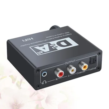 

Optical Fiber Audio Converter Coaxial Analog to Digital Audio Adapter for Speaker Headphones with US Plug (Black)