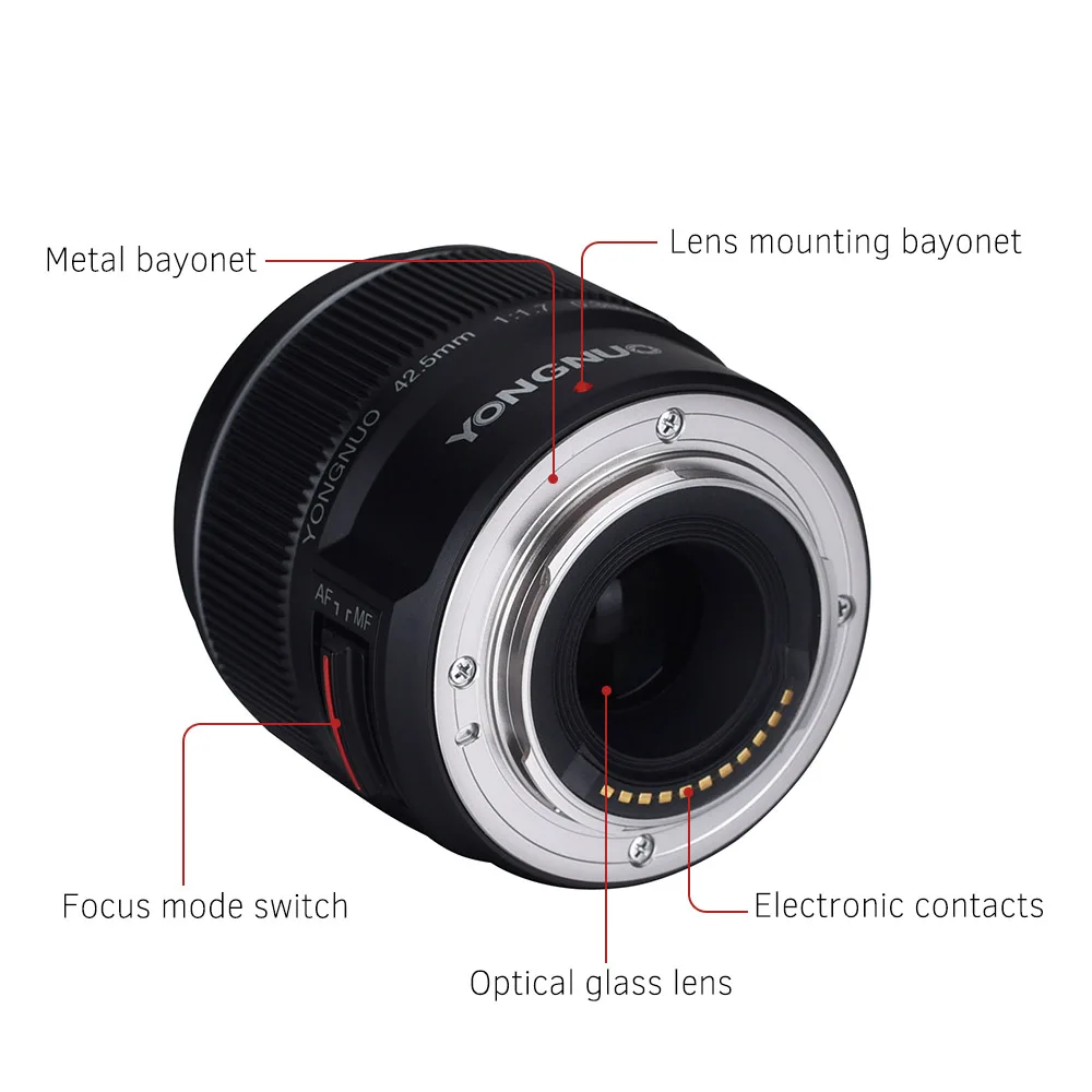 YONGNUO yn42 5 мм F1.7M Большая диафрагма AF объектив MF стандартный основной для Olympus E M5 Mark