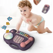 Многофункциональный пианино телефон барабан игрушка музыка ручной барабан Дети Раннее Образование игрушки высокое качество