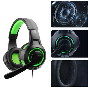 

3.5mm Horn Headphones Luminous Headphones Gaming Headset Mic Headphones With Stand For PC Laptop PS4 Slim Pro Xbox One New