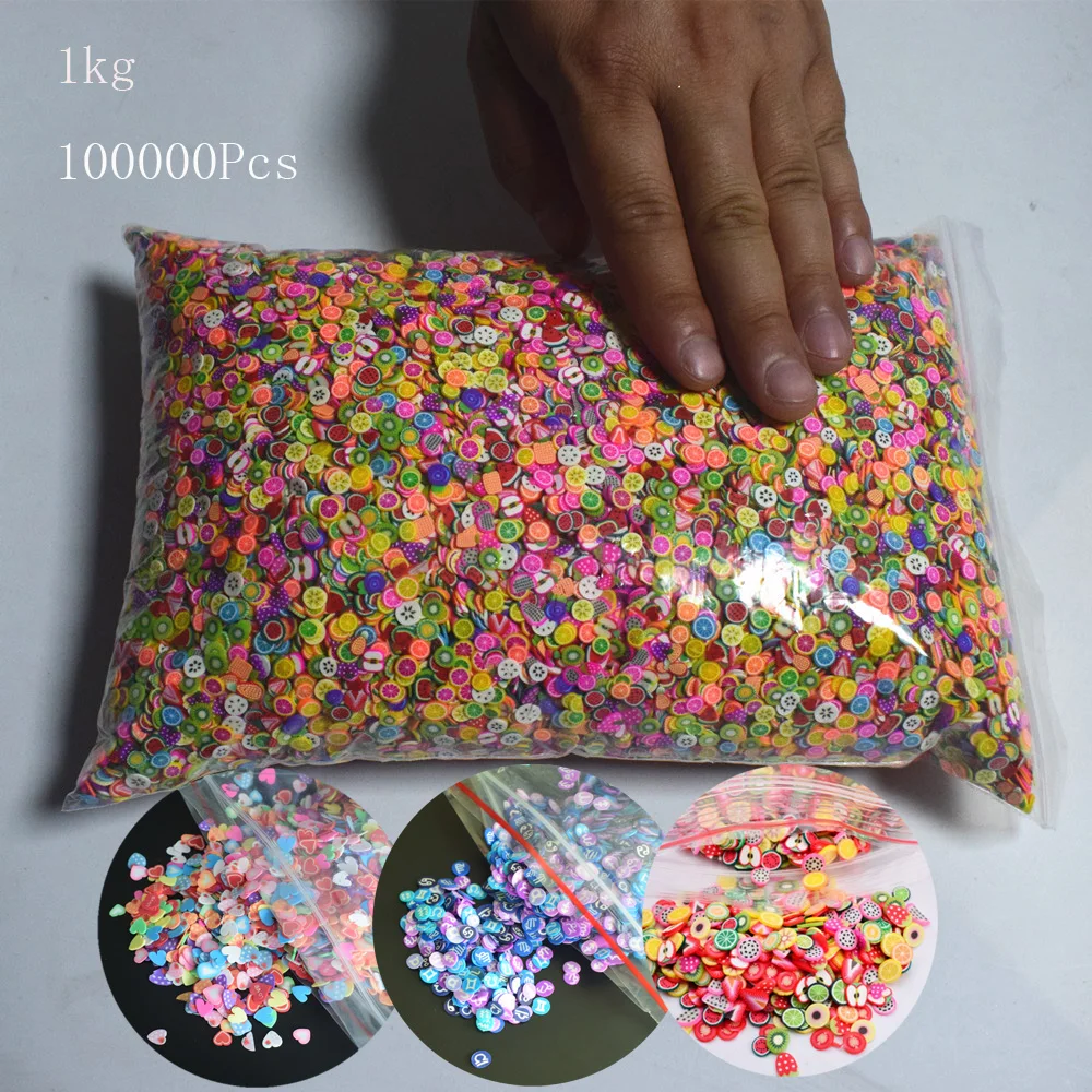 3D Полимерная глина 1 кг 100000 шт. крошечные Клубничные фрукты ломтики улыбка любовь