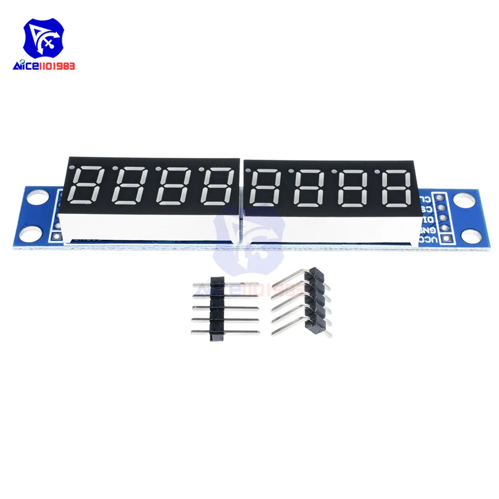 MAX7219 8 Digit LED Tube Display Control Module For Arduino 3.3V 5V Microcontroller Serial Driver 7-segment