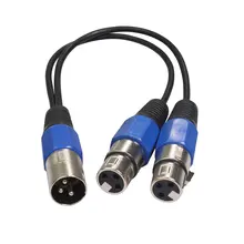 3-Pin штепсельная вилка XLR на 2-портный Dual XLR Сделано в Китае со штекера на гнездо Y разветвитель для аудиокабеля для адаптера переменного тока для смеситель диктофон динамик усилитель